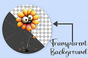 Quirky Flowers Funny Clipart Bundle, an Illustration by Canvas Craft (Thumbnail 2 of 7)