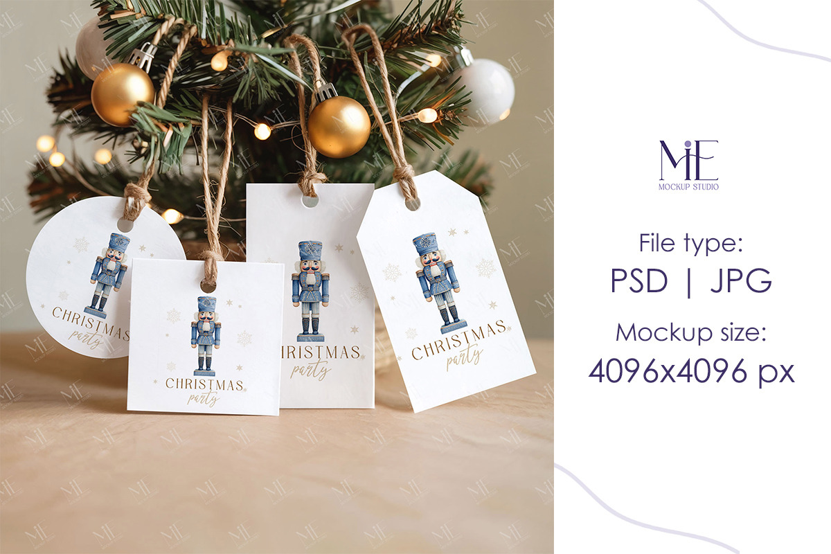 Christmas Gift Tag Mockup Set, an Advertising Mockup by Mie Mockup Studio (Photo 7 of 7)
