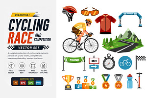 Cycling Race and Competition Vector, an Object Illustration by KAZ by IanMikraz Studio