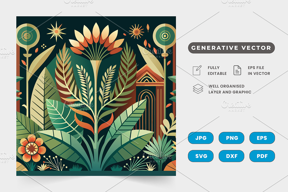 An image of a vibrant garden filled, a Graphic by SaroStock