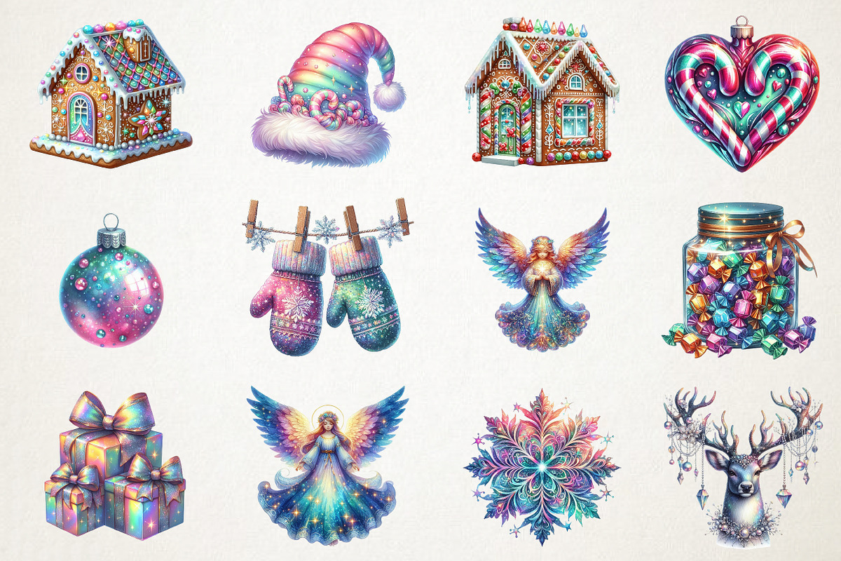 Iridescent Christmas Sublimation Png, an Illustration by RobertsArt (Photo 4 of 7)