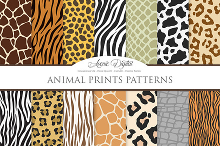 "Animal Print Vector Patterns - Paper", a Pattern Graphic by Avenie Digital