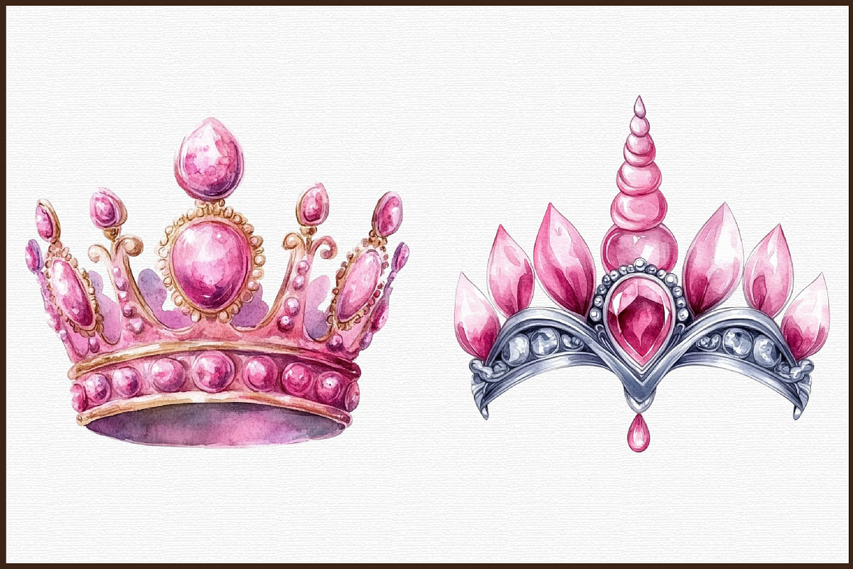 Pink Princess Tiara Sublimation Clip, an Illustration by Sublimation Artist (Photo 3 of 6)
