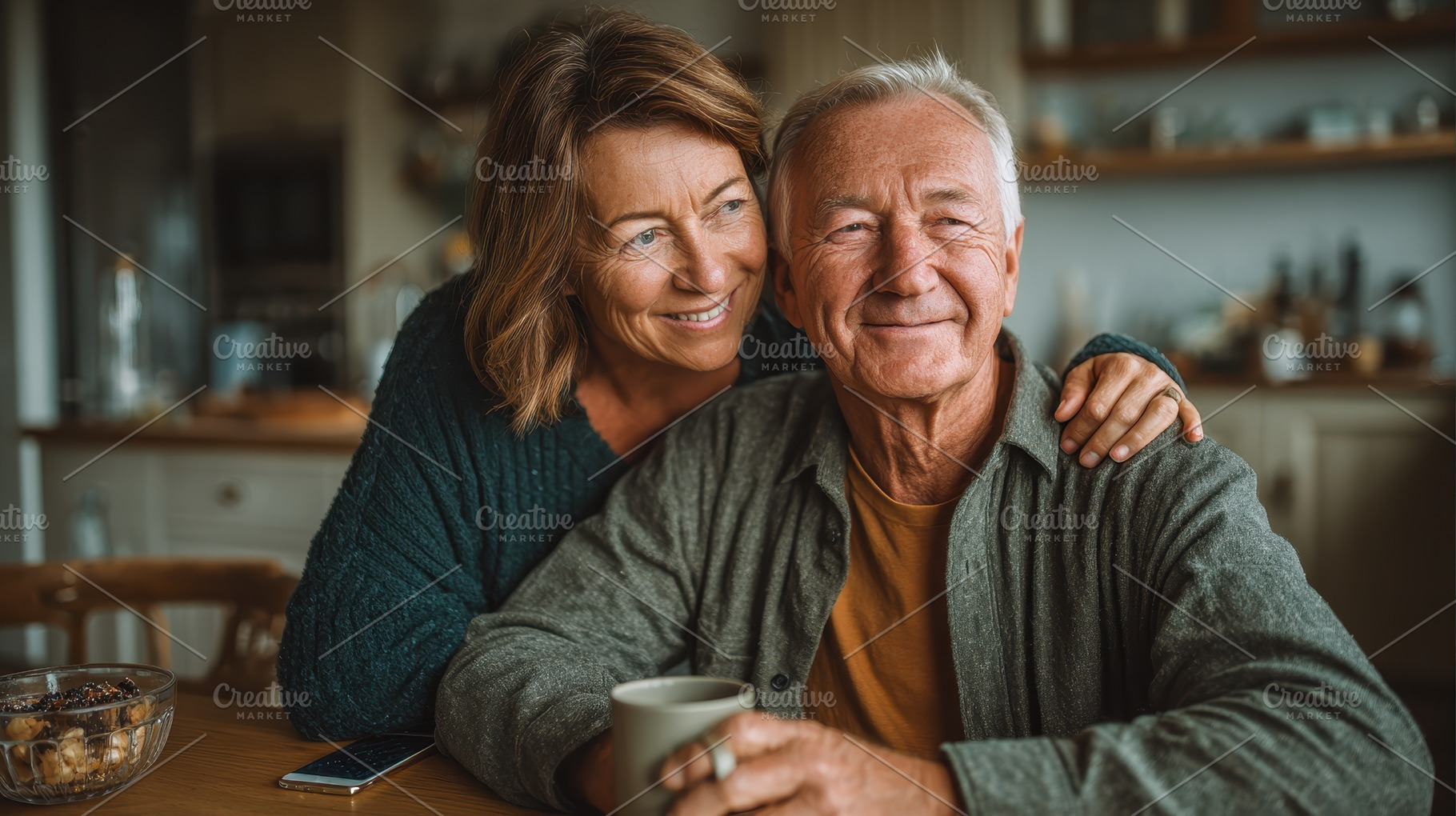 Happy senior couple enjoying time to, a Photo by Pixeness Studio