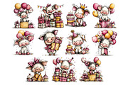 Birthday Pig PNG Clipart Bundle, an Animal Illustration by Nicolle's Colorful Art (Thumbnail 4 of 4)