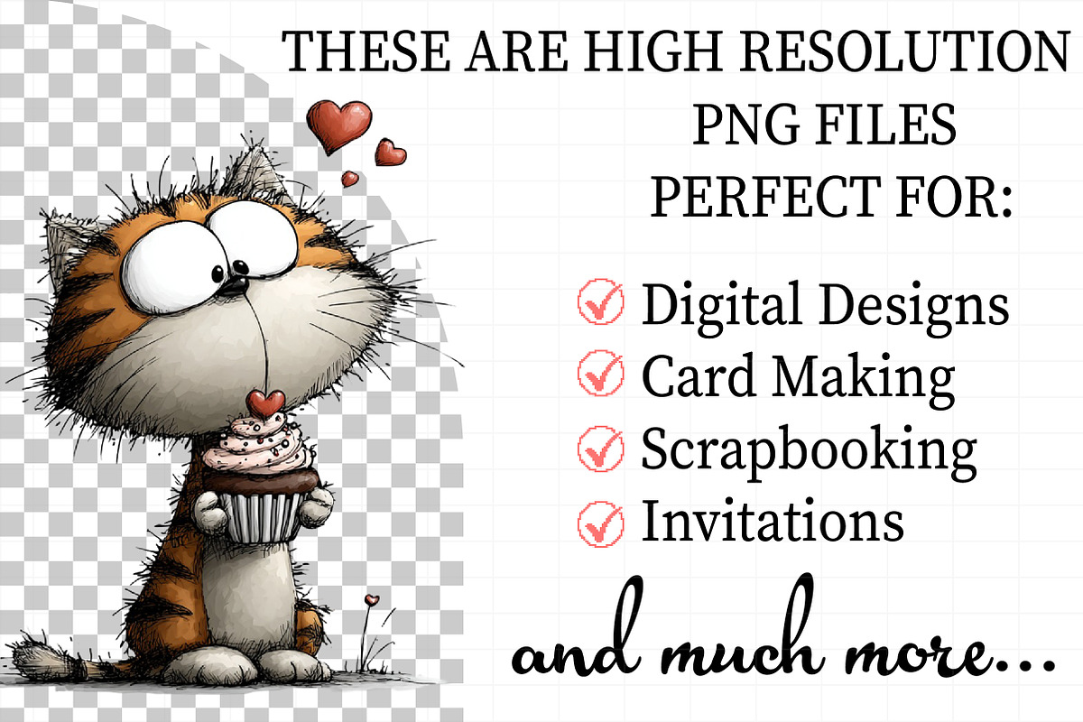 Whimsical Cats Valentine Clipart, an Illustration by Daily.Designs (Photo 2 of 8)