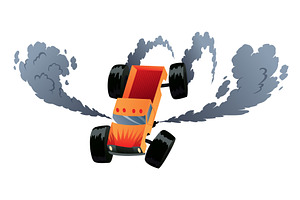 Jumping monster truck show. Bright, a Transportation Illustration by the8monkey