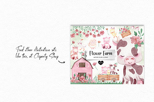 Baby Farm Animals Watercolor Clipart