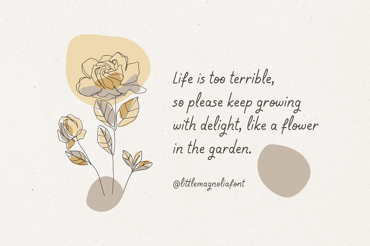 Little Magnolia - A Handwritten Font, a Handwritten Font by Ainun Jinan (Photo 3 of 9)