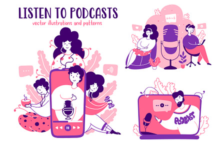 Podcasts - Cartoon Illustrations