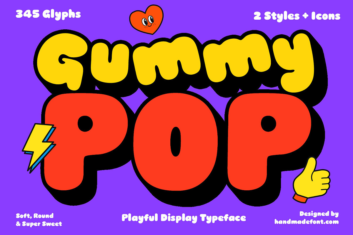 Gummy Pop Font, a Sans Serif Font by Handmadefont (Photo 1 of 15)