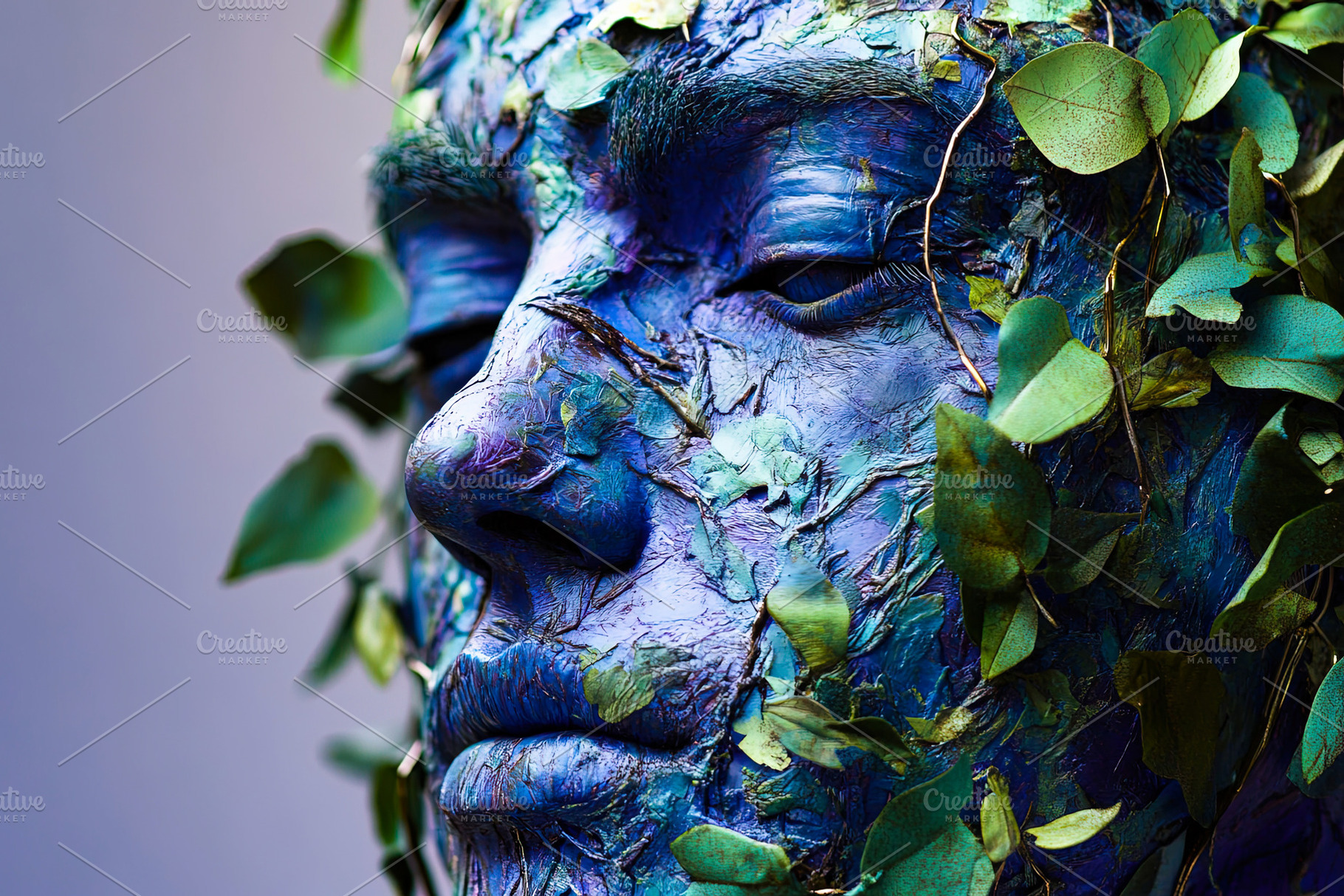 Artistic Nature-Inspired Face Painting, a Person Photo by Ales Munt