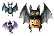 Quirky Halloween Black Bats Clipart, a Seasonal Illustration by CitraGraphics (Thumbnail 6 of 7)