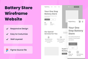 Battery Store Wireframe Website