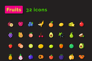 Fruits And Vegetables Icons