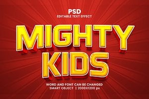 Mighty Kids 3d Editable Text Effect