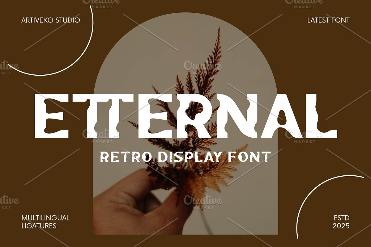 Etternal Display Retro Font, a Sans Serif Font by Artiveko (Photo 1 of 8)
