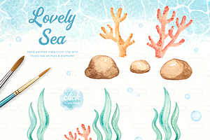 Lovely Sea Animals Watercolor Set