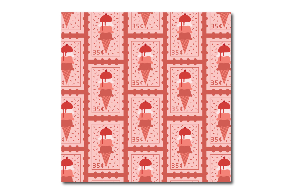 Ice Cream Stamp Seamless Pattern, a Pattern Graphic by K McCormack Designs (Photo 2 of 4)