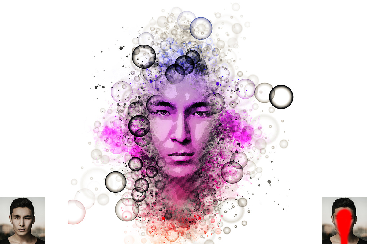 Bubble Watercolor Photoshop Action, a Brushes & More by Studio Retouch (Photo 4 of 14)