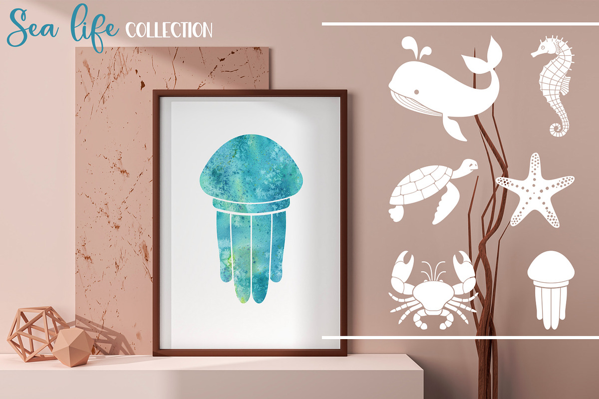 Sea life, an Animal Illustration by KlavaProDesign (Photo 4 of 10)