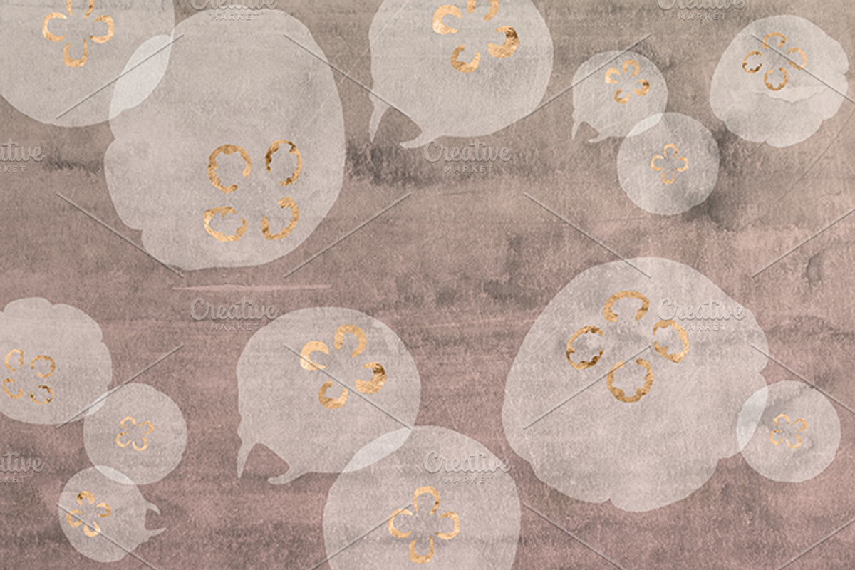 Rosy Shoals: Gold and Watercolors, a Pattern Graphic by Blixa 6 Studios (Photo 2 of 5)