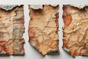 Artifact Elegance: A Detailed View of Torn, Aged Paper and Old Newspaper Textur, a Photo by AS photostudio