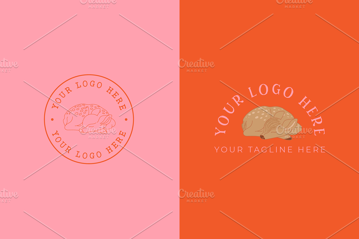 Baby Deer Logo Template, a Branding & Logo Template by MerdeneDesignStudio