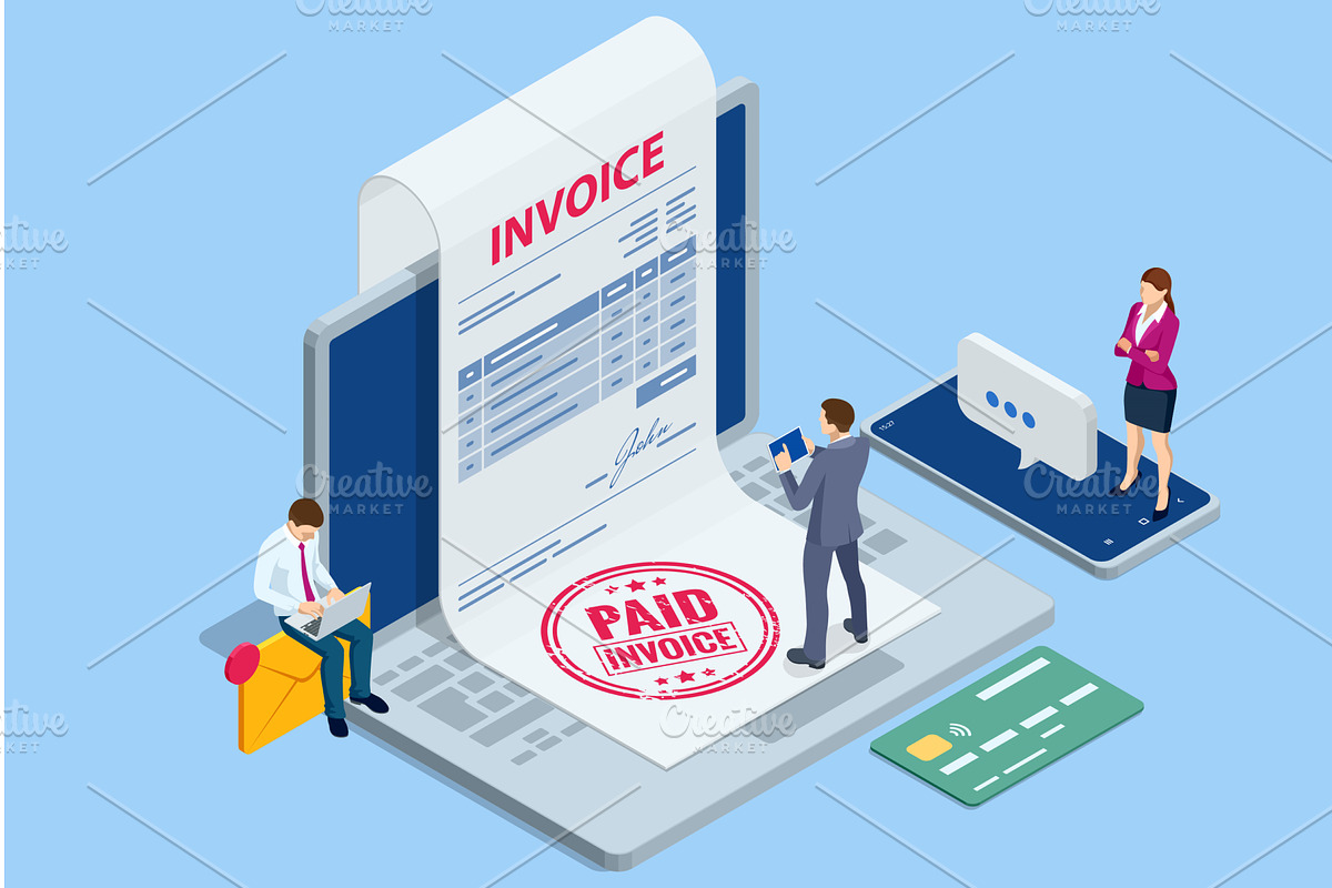 Isometric Mobile invoice payment, a Finance Illustration by Golden Sikorka