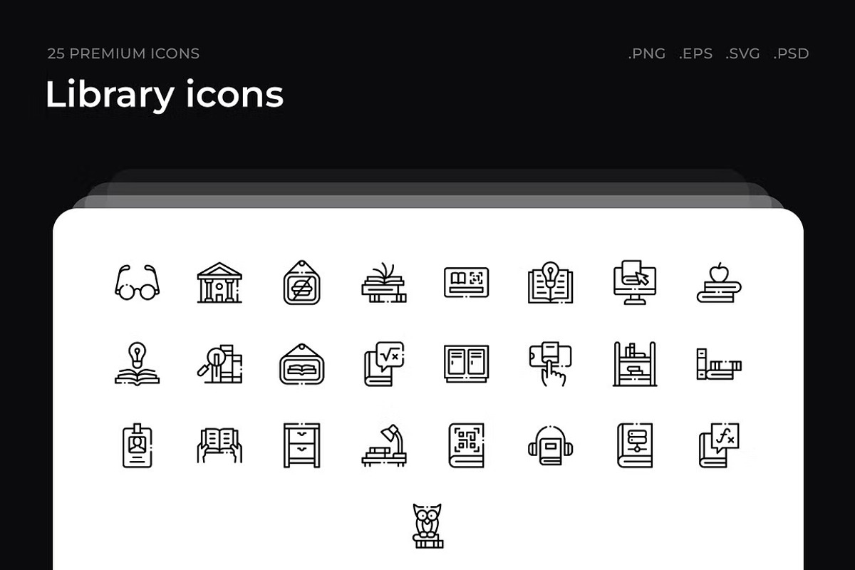 Library icons, an Outline Icon by Wencory (Photo 3 of 3)