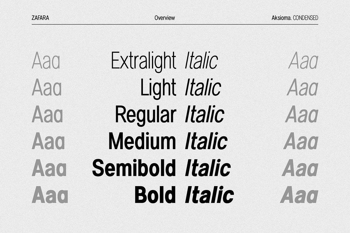 Aksioma - Condensed sans serif, a Sans Serif Font by Zafara Studios (Photo 3 of 8)