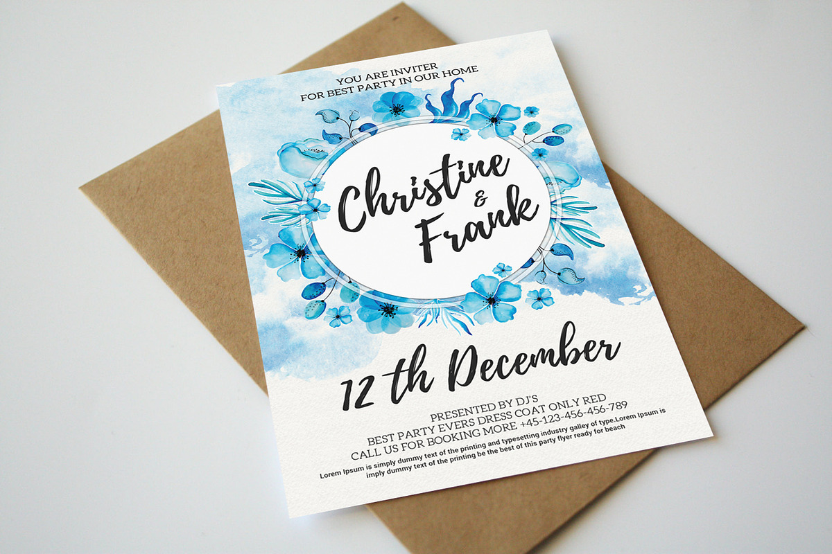 Watercolor Save the Date Card, an Invitation Template by graphicforest