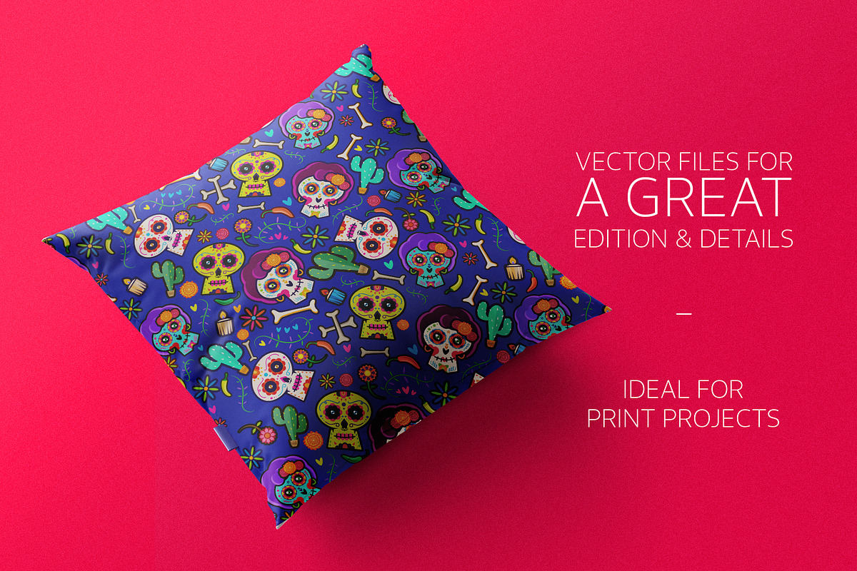 Day of The Dead pattern illustration, a Pattern Graphic by Visual Fear (Photo 5 of 9)