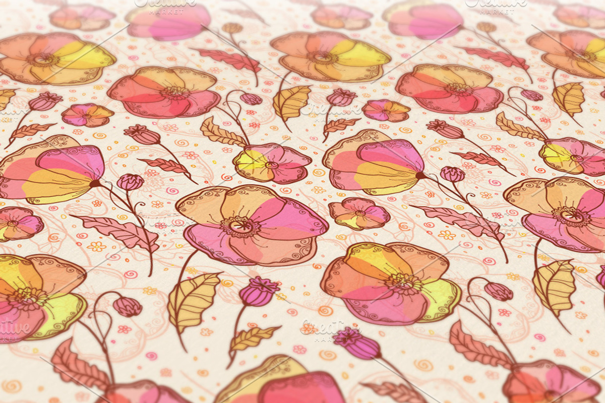 15 vector floral seamless patterns preview 2