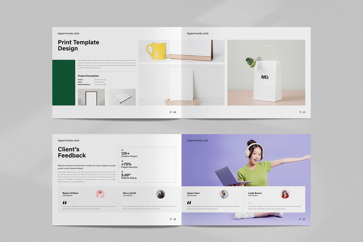 Minimalist Design Portfolio Template, a Brochure Template by NorthPeak (Photo 9 of 12)