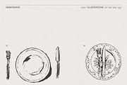 Dinnerware Table Setting Sketches, a Food Illustration by TheMountBirdStudio (Thumbnail 4 of 5)