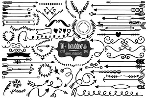 72+ Handdrawn Arrows, Dividers etc.