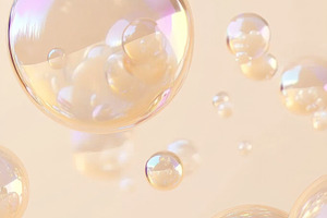 Soap bubbles floating on soft gradie, a Photo by Dvoevnore photos