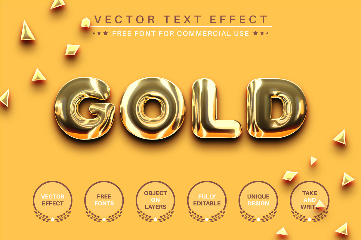 Realitic Gold - Editable Text Effect, a Layer Style Add-On by rwgusev (Photo 1 of 5)