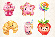 Kawaii Glitter Food Clipart, an Illustration by Dream Creation (Thumbnail 4 of 6)