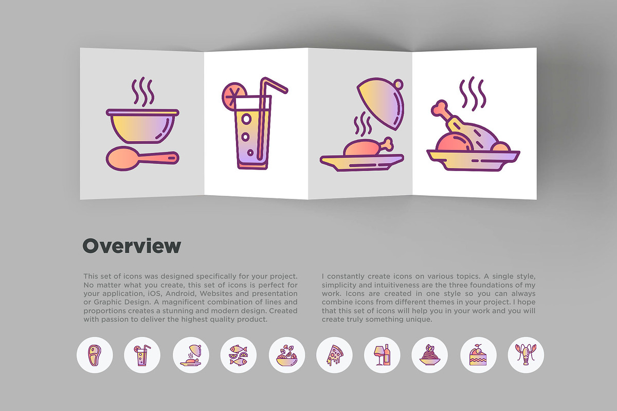 Restaurant Menu | 16 Thin Line Icons, an Outline Icon by Alex Blogoodf (Photo 3 of 12)