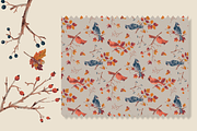 AUTUMN BIRDS SEAMLESS PATTERN DESIGN, a Pattern Graphic by Lady Bruniere Design (Thumbnail 5 of 6)