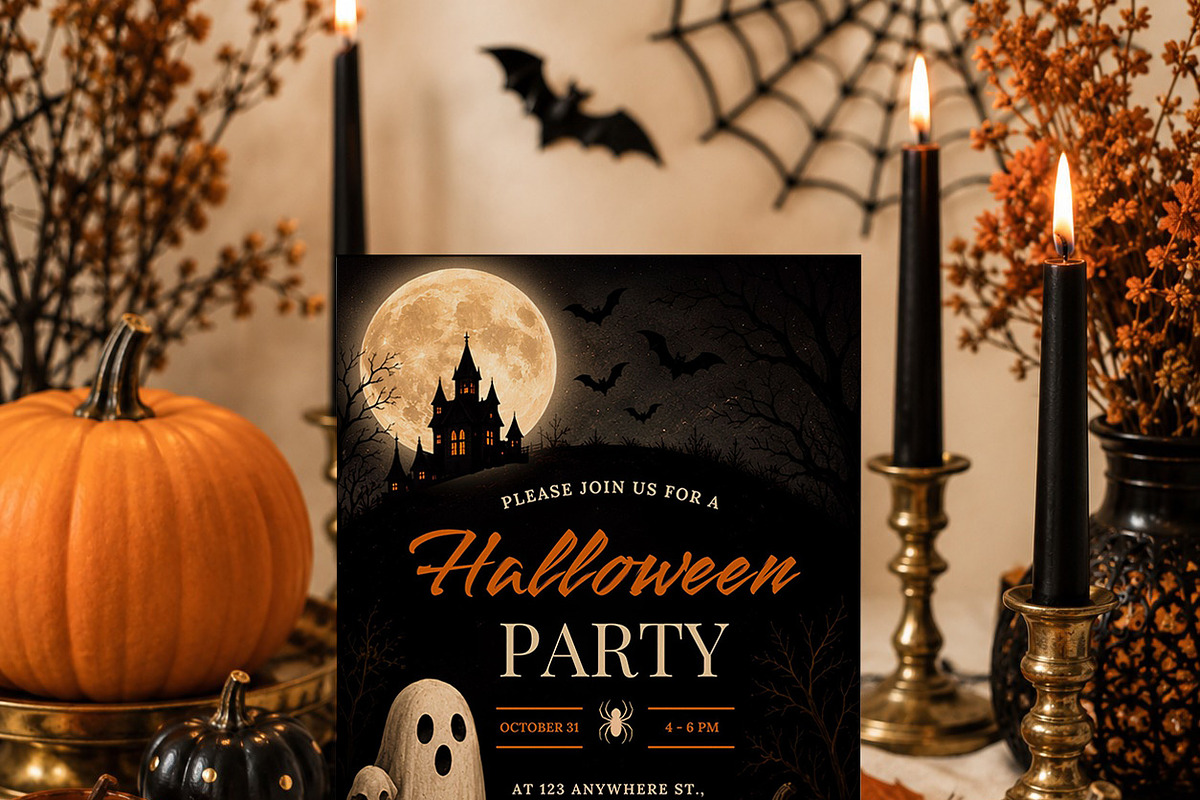 Elegant Spooky Halloween Invitation, an Invitation Template by Arslan (Photo 4 of 5)