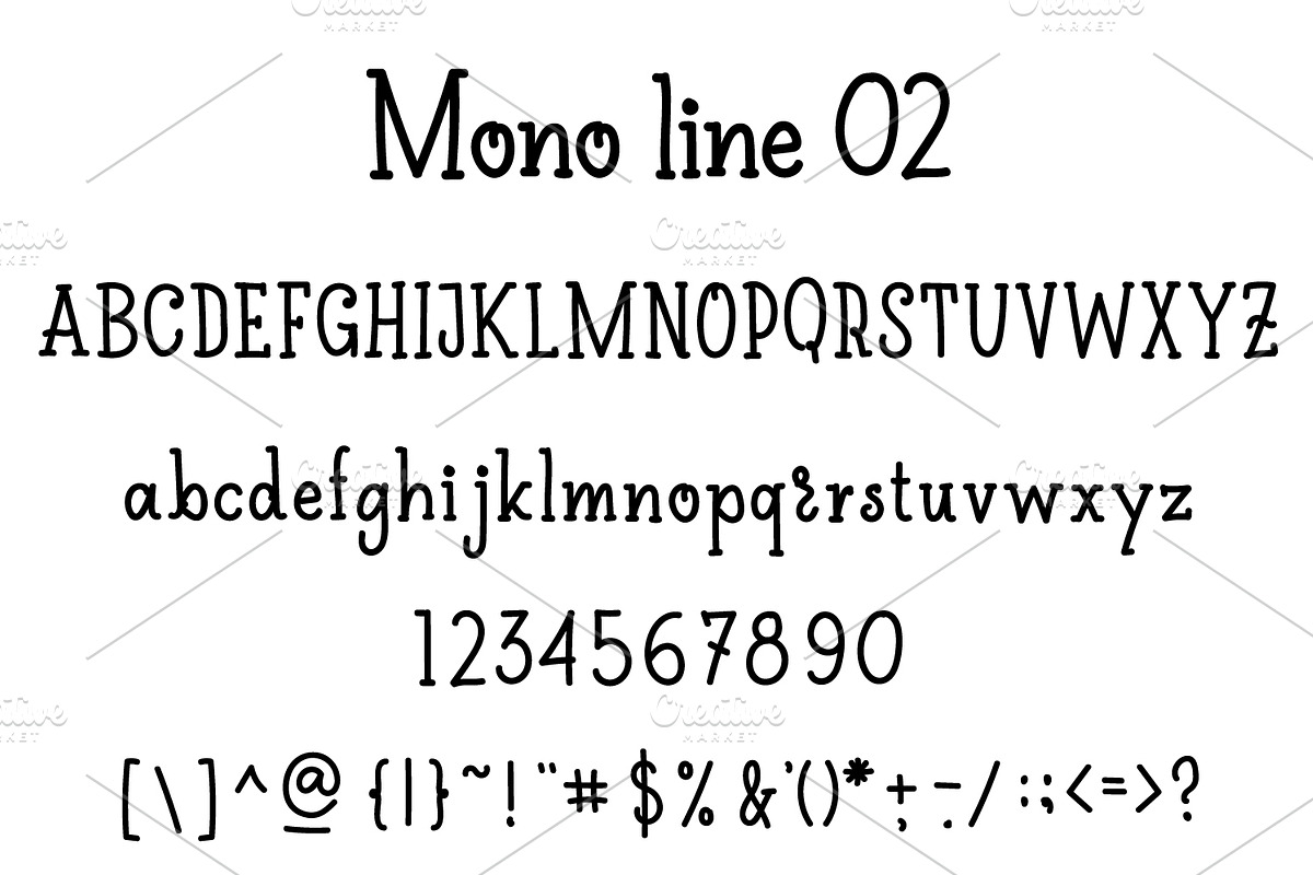 60% discount Mono Line 02 serif font preview 3