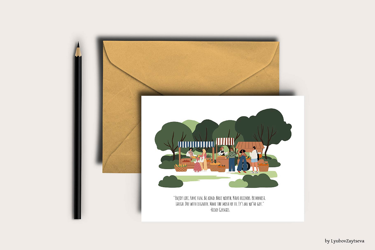 Farmer Market & Park People Scenes, a Person Illustration by LyubovZaytseva (Photo 12 of 24)