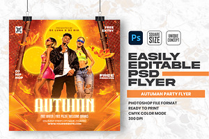 Autumn Party Flyer Design Template, a Flyer Template by Shajib Shikder