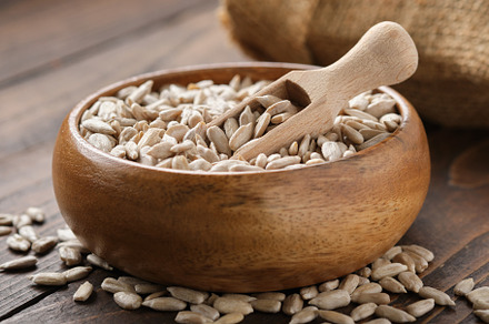 Bowl of shelled sunflower seeds., a Food & Drink Photo by chamillewhite