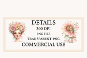 Whimsical sunflower garden girl, an Illustration by Designworld (Thumbnail 2 of 9)