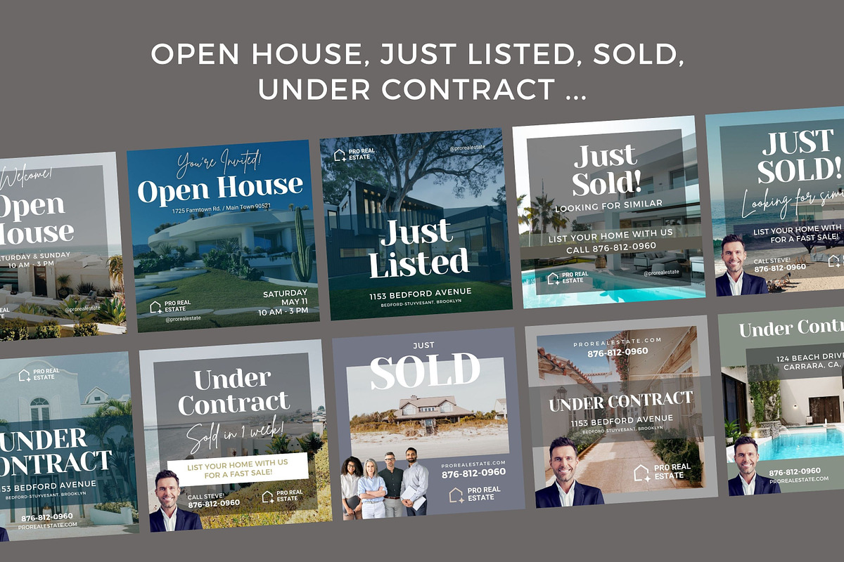 Real Estate Instagram Canva Template, a Social Media Template by Type Here Studio (Photo 5 of 10)
