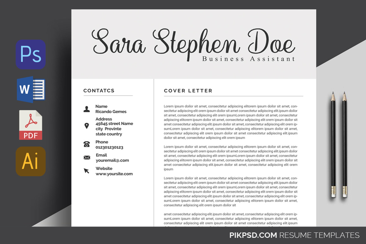 Minimal Resume/ CV Set, a Resume Template by graphicforest (Photo 4 of 7)